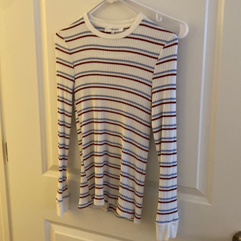 Frame denim long sleeve rib top